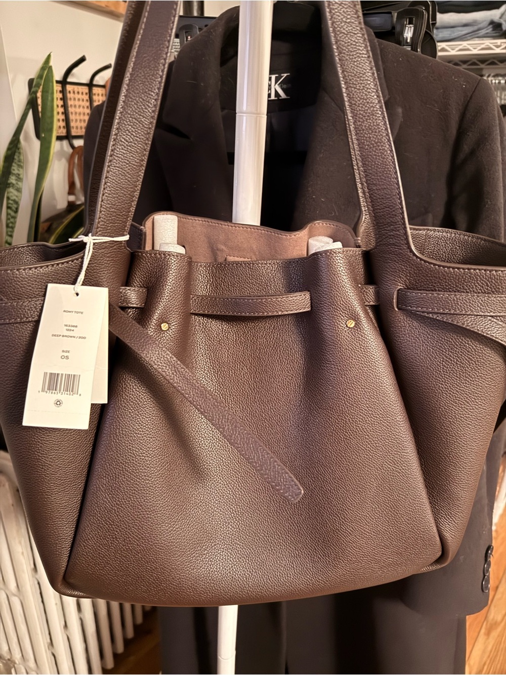 Tory Burch Romy Tote in Deep Brown - Picture 2 of 4